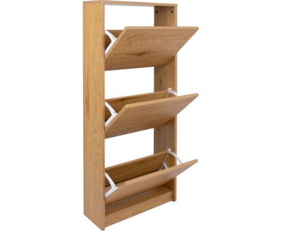 Shoe cabinet AALBORG 49x18xH122cm, oak