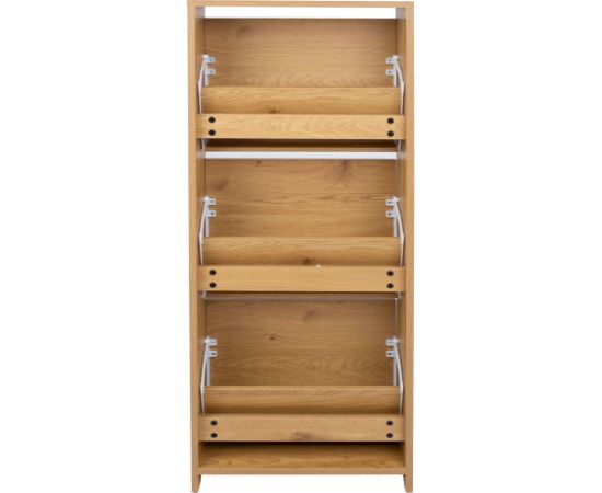 Shoe cabinet AALBORG 49x18xH122cm, oak