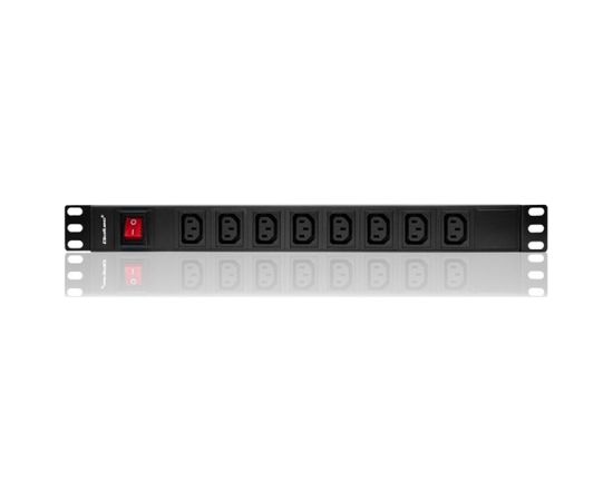 Qoltec 53998 Power strip for RACK 19" | 1U | 10A | PDU | 8xIEC C13 | 2m