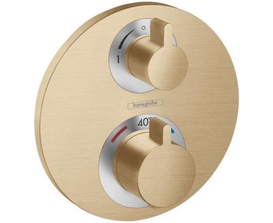 Hansgrohe iebūvējamā termostata Ecostat S virsapmetuma daļa, ar 2 izejām, brushed bronze