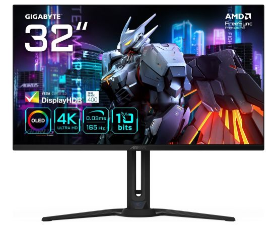 Monitor Gigabyte Gigabyte Aorus FO32U, 31,5 Zoll Gaming-Monitor, 165Hz, OLED, Adaptive Sync