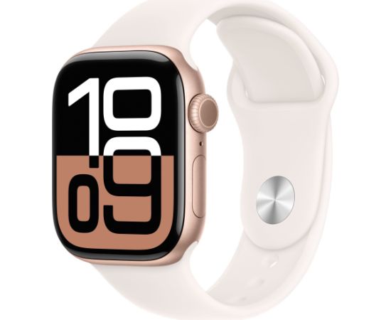 Apple Watch 10 GPS 42mm Sport Band, rose gold/light blush (MWWJ3ET/A)