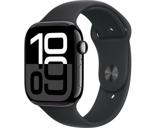 Apple Watch 10 GPS 46mm Sport Band, jet black/black (MWWP3ET/A)