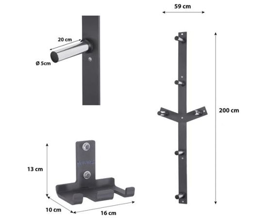 SIENAS TURĒTĀJU KOMPLEKTS STR28 BAR HOLDER + STR29 WEIGHT RACK HMS