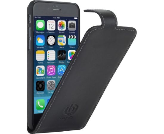 Mocco Bugatti Flip Case Vertikāli Atverams Premium Ādas Maks Telefonam Apple iPhone 6 / 6S Melns