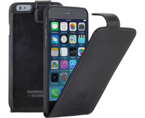 Mocco Bugatti Flip Case Vertikāli Atverams Premium Ādas Maks Telefonam Apple iPhone 6 / 6S Melns