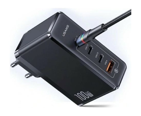 USAMS Ład. siec. 3xUSB-C+1xUSB GaN 100W T50 PD (only head) Fast Charging czarny|black CC163TC01 (US-CC163)