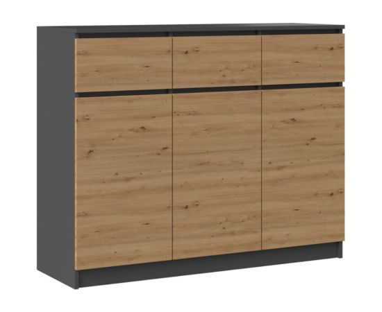 Top E Shop 3D3S chest of drawers 120x40x97 cm, anthracite/artisan