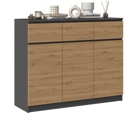 Top E Shop 3D3S chest of drawers 120x40x97 cm, anthracite/artisan