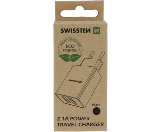 Swissten 3арядное устройство Smart IC 2x USB 2.1A (ECO PACK)