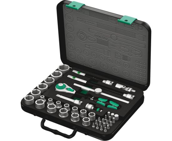 Wera Zyklop Speed ratchet set 8100 SB 2, 3/8, 43 pieces, tool set (with pivoting head)