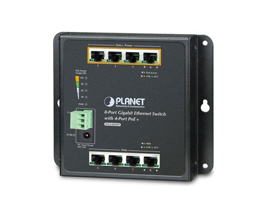 Planet PoE switch 1G 4ch. + 4 uplink, indust.