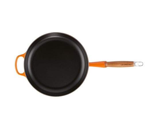 Le Creuset Чугунная сковорода с деревянной ручкой Ø28 см оранжевая