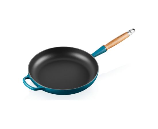 Le Creuset Чугунная сковорода с деревянной ручкой Ø28см синяя