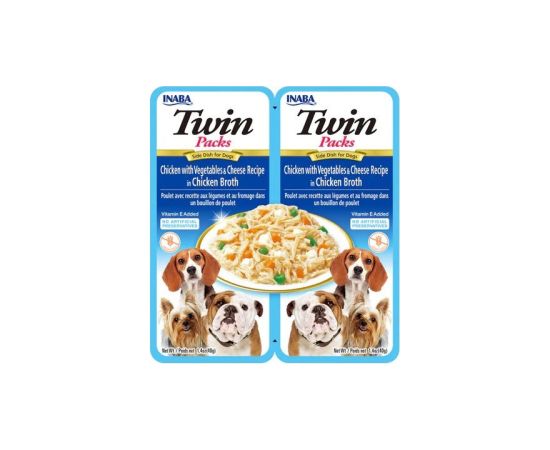 INABA Dog Twin Chicken with Vegetables and Cheese in Broth – dog treat – 2x40g