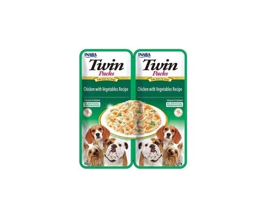 INABA Dog Twin Chicken with Vegetables in Broth – dog treat – 2x40g