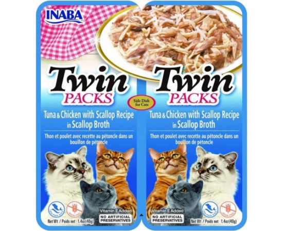 INABA CAT Twin Tuna with Chicken and Scallops in Broth – cat treat – 2x40g