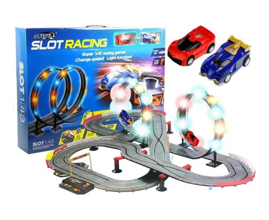 Import Leantoys Racing Track 2 Cars Controllers Loop Lights Slot Cars