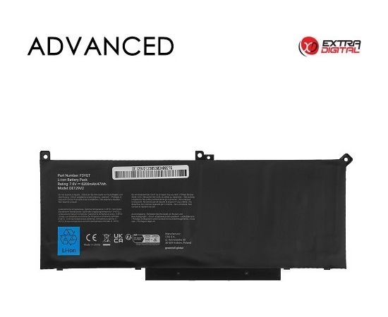 Extradigital Notebook Battery DELL  F3YGT, 7200mAh, Extra Digital Advanced