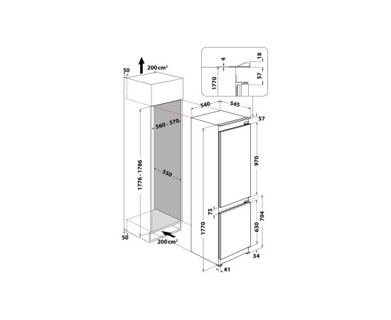 Built-in fridge Indesit INC18T112