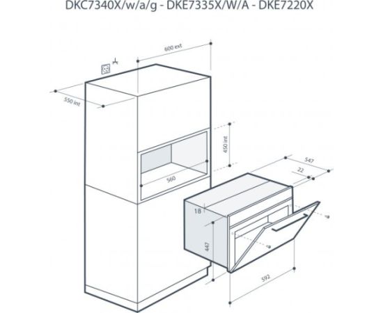 Built-in combi oven De Dietrich DKC7340BB SAMPLE