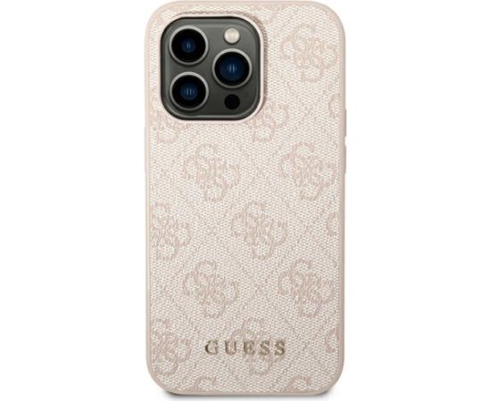 Guess GUHCP14XG4GFPI iPhone 14 Pro Max 6,7" różowy|pink hard case 4G Metal Gold Logo