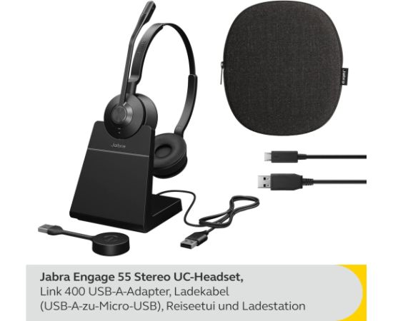 Jabra Engage 55 MS, headset (black, base station, USB-C, stereo)