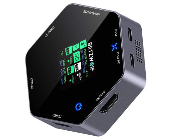 Blitzwolf 8in1 docking station BW-TH16 USB 100W LCD Smart Display