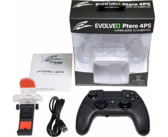 Pad Evolveo EVOLVEO Ptero 4PS, bezdrátový gamepad pro PC, PlayStation 4, iOS a Android