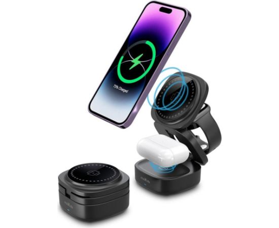 Maxlife wireless charger MXWC-06 15W 3in1, black