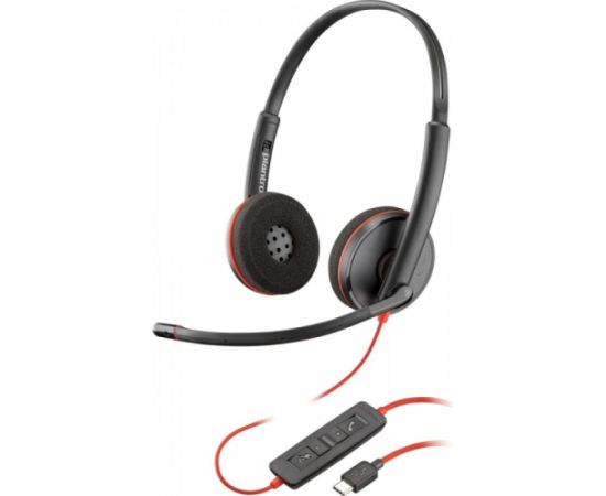 Sennheiser HP Poly Blackwire 3220 Stereo USB-C Headset +USB-C A Adapter (Bulk) (209749-201 209745-201)   8X228A6