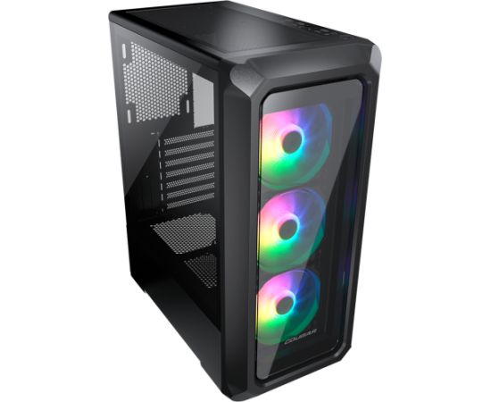 COUGAR | Archon 2 RGB (Black) | PC Case | Mid Tower / TG Front Panel / 3 x ARGB Fans / 3mm TG Left Panel