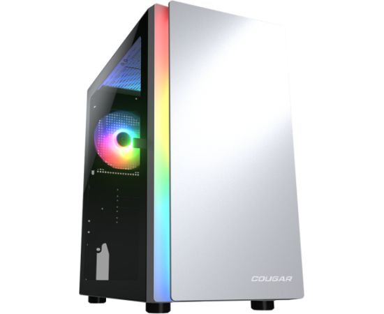 COUGAR | Purity RGB White | PC Case | Mini Tower / TG Front Panel with ARGB strip / 1 x ARGB Fan / 3mm TG Left Panel