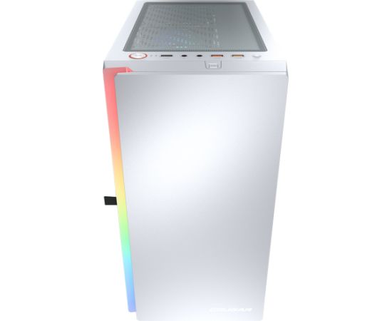 COUGAR | Purity RGB White | PC Case | Mini Tower / TG Front Panel with ARGB strip / 1 x ARGB Fan / 3mm TG Left Panel