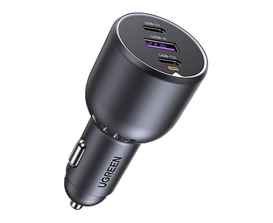 Автомобильное зарядное устройство Ugreen EC705 мощностью 130 Вт 2x USB-C 1x USB-A - серый