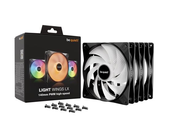 be quiet! LIGHT WINGS LX 140mm PWM High Speed 3-Pack Black Computer case Fan 14 cm 3 pc(s)