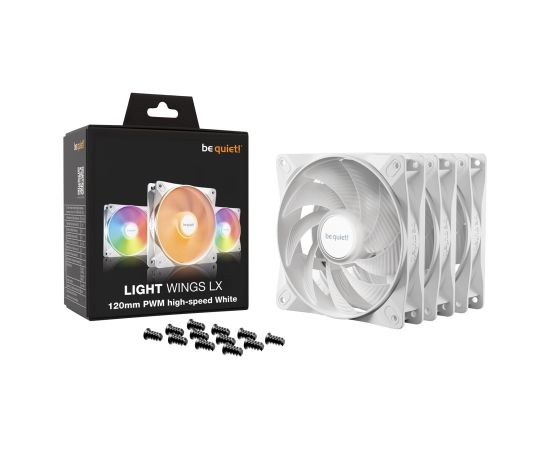 be quiet! LIGHT WINGS LX 120mm PWM High Speed 3-Pack White Computer case Fan 12 cm 3 pc(s)