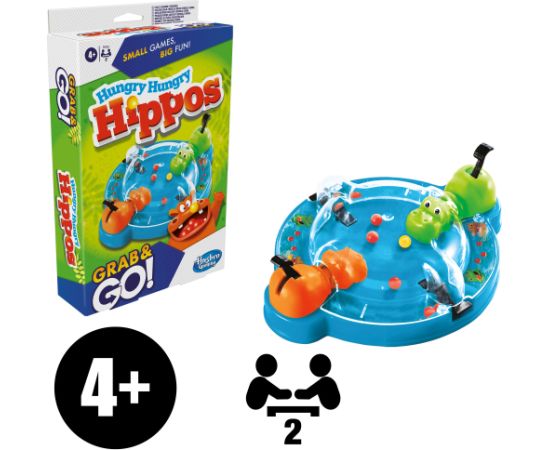 Hasbro Ceļojumu spēle Hungry Hungry Hippos Grab&Go