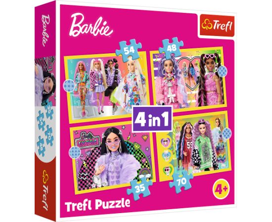 Mattel TREFL BARBIE Pužļu komplekts 4in1