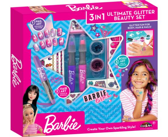 Mattel BARBIE Комплект для макияжа "3 in 1 Ultimate Glitter"