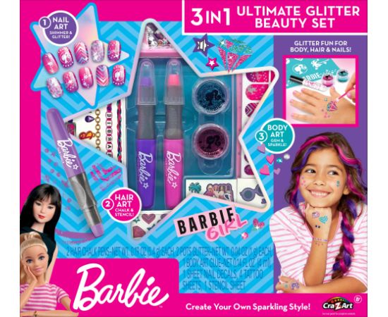 Mattel BARBIE Комплект для макияжа "3 in 1 Ultimate Glitter"