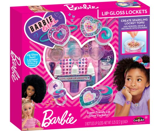 Mattel BARBIE Kosmētikas komplekts Lip Gloss Lockets set Sparkling Sweet Heart