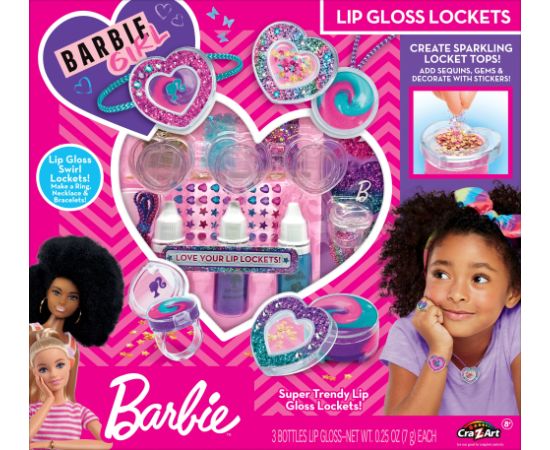 Mattel BARBIE Kosmētikas komplekts Lip Gloss Lockets set Sparkling Sweet Heart