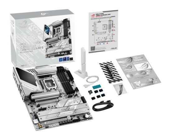 Mainboard ASUS Intel Z890 LGA1851 ATX Memory DDR5 Memory slots 4 1xPCI-Express 4.0 16x 1xPCI-Express 5.0 16x 5xM.2 1xHDMI 1xDisplayPort 1xAudio-In 1xAudio-Out 2xUSB 3.0 5xUSB 3.1 1xUSB-C 2xUSB-C w/Thunderbolt 1xOptical S/PDIF 1xRJ45 ROGSTRIXZ890-AGAMWIFI