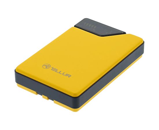 Tellur Power Bank 10000mAh, USB-C + Lightning cables built-in  yellow