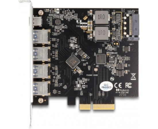 DeLOCK PCI Express x4 card for 1 x USB Type-C + 4 x USB Type-A, interface card