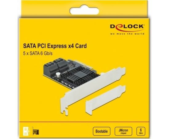 DeLOCK PCIe 5P SATA x4 LP 90498