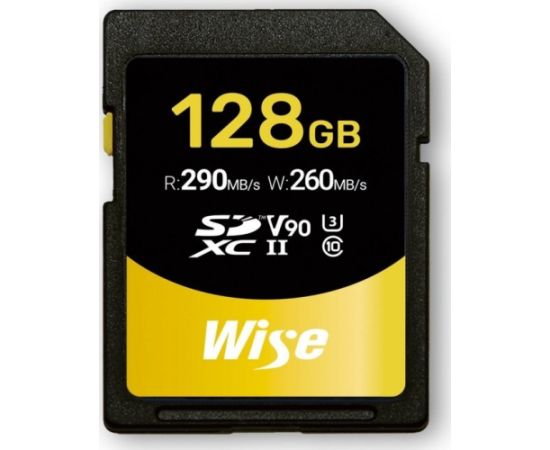 Wise SDXC UHS-II V90  128GB R:290MBs / W:260MBs   WI-SD-N128