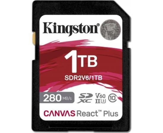 Kingston Canvas React Plus - flash memory card - 1 TB - SDXC UHS-II v60