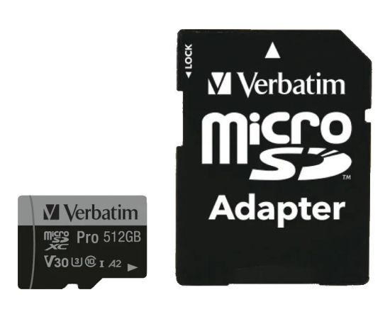 Verbatim MicroSD, 512GB, micro SDXC, 47046, UHS 3 (U3) v30